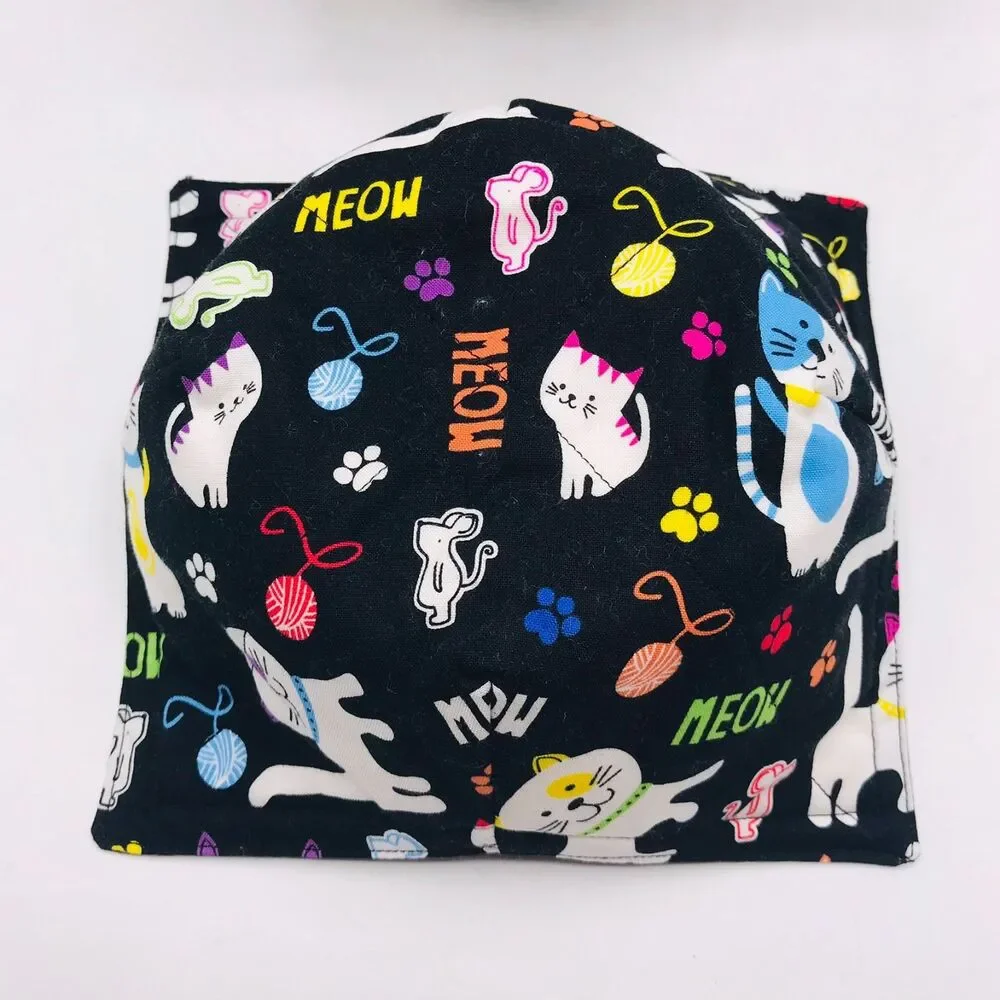 Microwave Bowl Cozy Holder, Reversible, Cute Cats, 3 Sizes, Plate, Soup, Pint